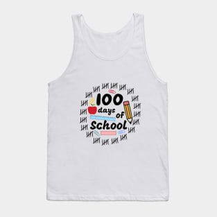 Stationery 100 days of School Kids t-shirt Design Tank Top